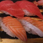 うまか粋亭 - 赤身、サーモン背中‼️