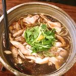 蕎麦切り 翁 - 鶏きのこそば ¥1000