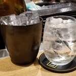 大衆鉄板酒場 ミナテラス - 黒糖焼酎れんとのロック