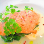 ノーザンテラスダイナー - 函館産桜鱒のエスカロップ　柚子風味のブールブランソース【２０２０年３月】