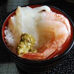 網元の宿　あお来 - お刺身定食の二椀目にオンザライス
