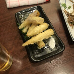 立ち呑み くにし - ヤングコーンとみょうがの天ぷら