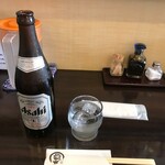 とんかつ ひろ喜 - 瓶ビール(アサヒ)
