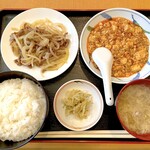 四川史菜 彩芳 - 麻婆豆腐と玉ねぎ牛肉入り（900円）