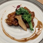 中国菜つじ岡 - 飲茶ランチの主菜の鹿児島産黒豚の黒酢ソース