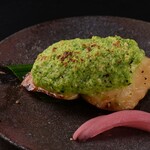 Grilled sea bream with meringue ~Broccoli~