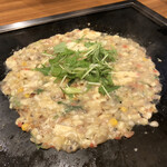 Okonomiyakiha Kokoyanen - 比叡湯葉と京漬け物の豆乳もんじゃ
                        焼いた後