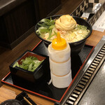 Okonomiyakiha Kokoyanen - 比叡湯葉と京漬け物の豆乳もんじゃ
                        焼く前