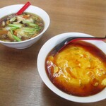 宝來 - 天津ラーメン 大盛りと 五目ラーメン。　　　　　2020.03.30