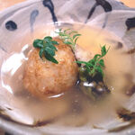 みこころや - 里芋饅頭と穴子と行者にんにくのあんかけ 木の芽散らして