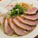 麺屋 六感堂 - 山椒鴨ラーメン（しお）＋合鴨山椒焼増し