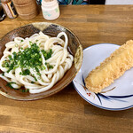 松乃家生麺 - かけうどん2玉、いか天。