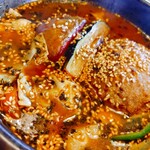 アジアンスープカリー べす - 2020/3  BIGハンバーグカリーのアップ