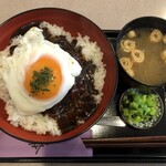 津々井 - ・ハンバーグ丼 1,000円/税抜
            (味噌汁付き、限定20食)