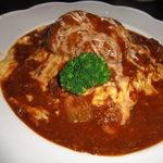 キッチン ニューほしの - ふわとろ卵のオムハヤシ・ハンバーグのせ♪