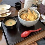 地蔵とうふ - 【地蔵天丼と豆腐バイキング 1,370円】天丼と吸い物