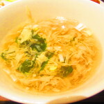 黄鶴 - ランチ小皿定食　２８００円（税込）の玉子スープのアップ【２０２０年３月】