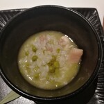 オステリア・オ・ジラソーレ - 仔羊とイタリア産エンドウ豆と米の煮込み