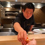 銀座 大石 - 今日も大石シェフ自ら。