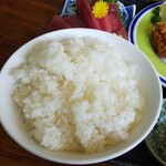 かとう - 刺身カキフライセットのご飯