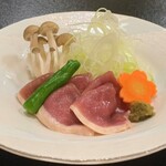 割烹 福登美 - 鴨の石焼き