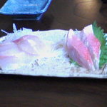 わらべ菜魚洞 - 生ぶり+金目鯛刺身