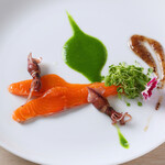 レストラン 桂姫 - 信州サーモンとホタルイカのマリネ