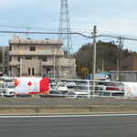ベーカリーハウス アルジャーノン - （おまけ）国道6号沿い、復興を目指す楢葉町役場。結果的に延期となってしまったが、東京2020聖火リレーの準備が進められていた
