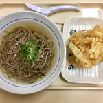 麺の庄つるまる - かけそばと野菜のかき揚げ