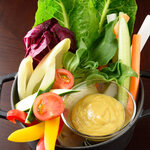 Bagna cauda with lots of vegetables