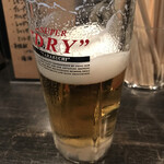 煮干しそば 虎慎 - 生ビール(500円)ちょっと呑んでしまった