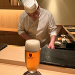 Sushi Hanaoka - 生ビール