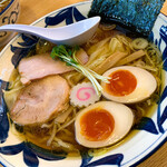 佐藤 - ワンタン麺＋煮卵トッピング