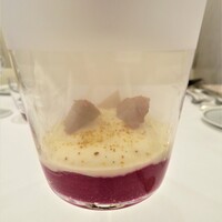 Grand rocher - ビーツのムース　紋甲イカ　ブラッドオレンジ