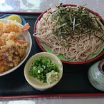 吾妻庵 - 天丼とざるそばのセットお蕎麦大盛り
