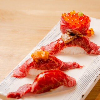 日本三大和牛「米沢牛」を贅沢に。とろける肉寿司を堪能