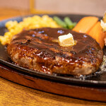 浪漫亭 - 牛肉100%炭火焼風ハンバーグステーキ
