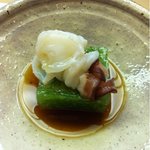 松 - タコの湯引きとオクラの刻み寄せ