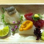 松 - あぶらめ(あいなめ)、カツオ、イカ雲丹