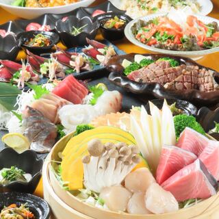 Banquet course (from 3,500 yen) with 5 pieces of sashimi and 2 hours of all-you-can-drink