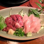 つけめん KONPEI  - 朝〆鶏レバ刺し盛り合わせ