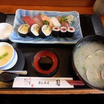 寿し・和食 司 - 寿司ランチ（寿司・茶碗蒸し・貝汁）￥1,100