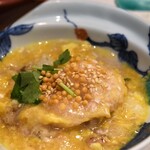 とん唐てん - 梅がゆ親子丼(別皿に移して出汁をかけて茶漬け風に)