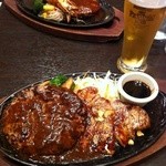 グリル＆カレー　カキヤス - ハンバーグ（220g）とトンテキのコンビ　1,832円