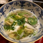 山の井 - 蓮根の椀 湯葉 コゴミ