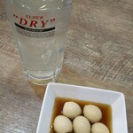 Gyouzanooushou - おつまみセット@うずらの卵&レモンサワー