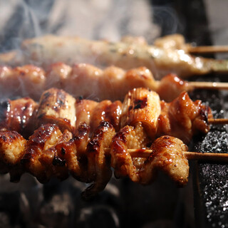 熊本県産地鶏の鶏刺しほか、白レバー串などの希少部位がおすすめ