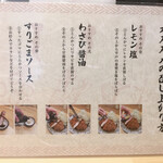 箱崎 井のかわず - オススメの食べ方です。
      小生はお子ちゃま口なので〜やっぱりソースです。