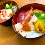 北の板さん - 元祖　おまかせ丼（１０００円）＋ウニ（５００円）