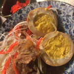 寅屋 - 煮玉子の断面